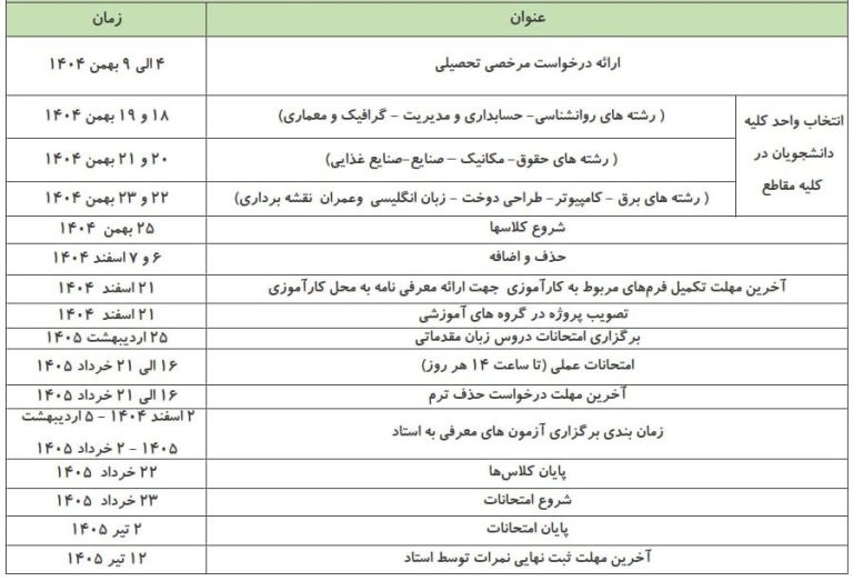 taghvim amozeshi